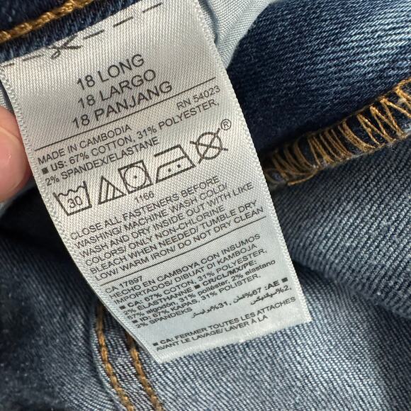 Old Navy Kicker Boot Cut Midrise Bootcut Jeans Women's Plus Size 18 W LONG Tall - Picture 6 of 6